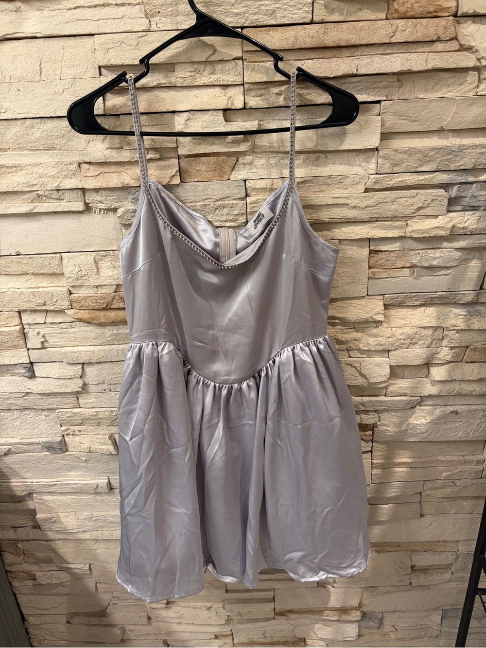 Silver Gray Spaghetti Strap Dress
